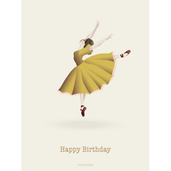 Vissevass Postal A6 com Envelope Happy Birthday Ballerina